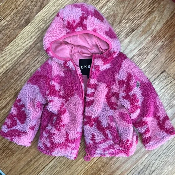 Dkny Jackets Coats Dkny Sherpa Camo Pink Jacket Poshmark